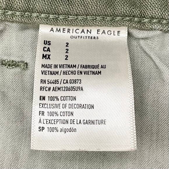 American Eagle Green Highest Rise Distressed Mom Shorts - Picture 11 of 11